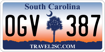 SC license plate OGV387
