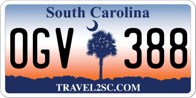 SC license plate OGV388