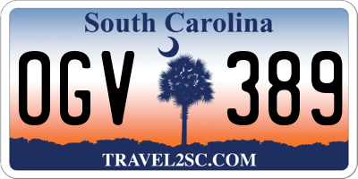 SC license plate OGV389