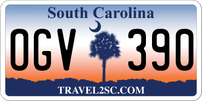 SC license plate OGV390