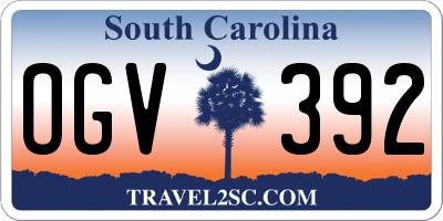 SC license plate OGV392