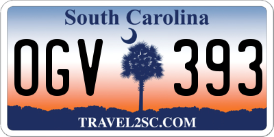 SC license plate OGV393