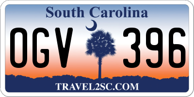 SC license plate OGV396