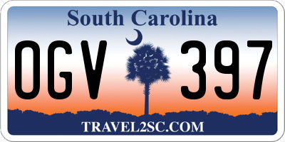 SC license plate OGV397