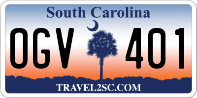 SC license plate OGV401