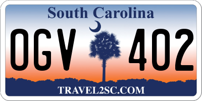 SC license plate OGV402