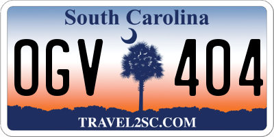 SC license plate OGV404