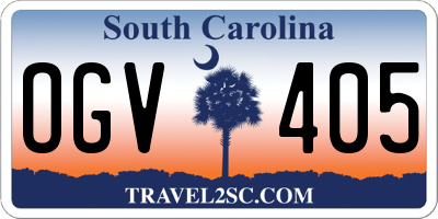 SC license plate OGV405
