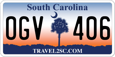 SC license plate OGV406
