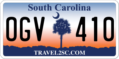 SC license plate OGV410