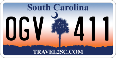 SC license plate OGV411