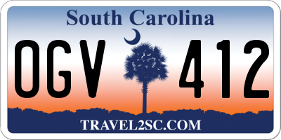 SC license plate OGV412