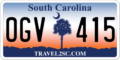 SC license plate OGV415