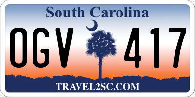SC license plate OGV417