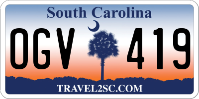 SC license plate OGV419
