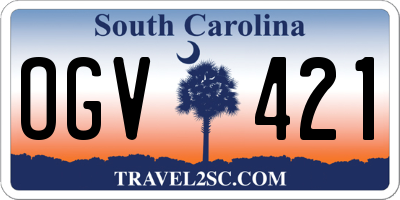SC license plate OGV421