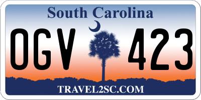 SC license plate OGV423