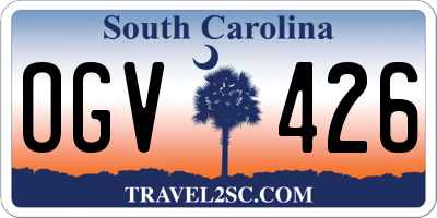 SC license plate OGV426