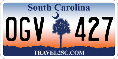 SC license plate OGV427