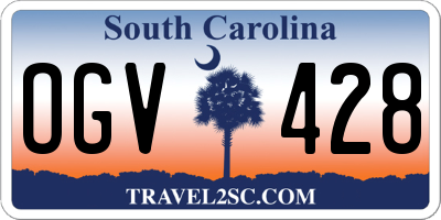 SC license plate OGV428