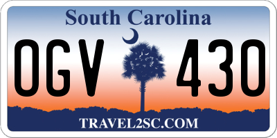 SC license plate OGV430