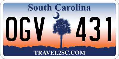 SC license plate OGV431