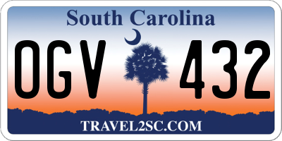SC license plate OGV432