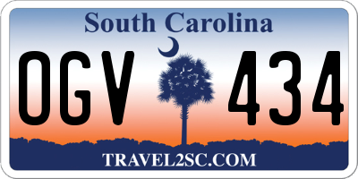 SC license plate OGV434