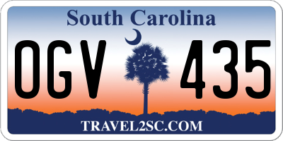 SC license plate OGV435