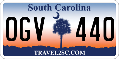 SC license plate OGV440