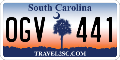 SC license plate OGV441