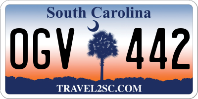 SC license plate OGV442
