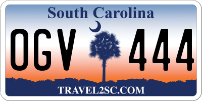 SC license plate OGV444