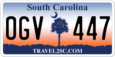 SC license plate OGV447