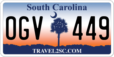 SC license plate OGV449