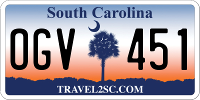 SC license plate OGV451