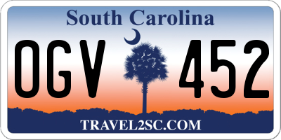 SC license plate OGV452