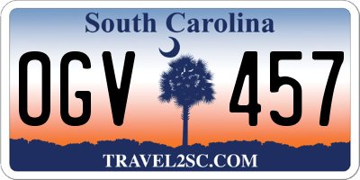 SC license plate OGV457