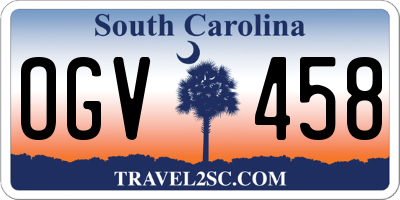 SC license plate OGV458