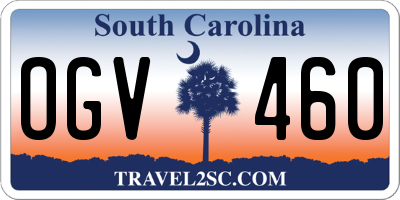 SC license plate OGV460