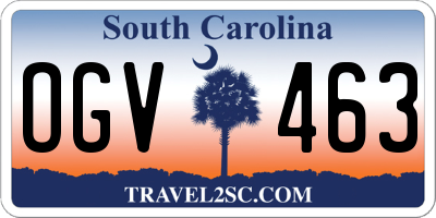 SC license plate OGV463