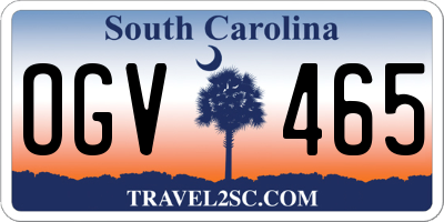 SC license plate OGV465