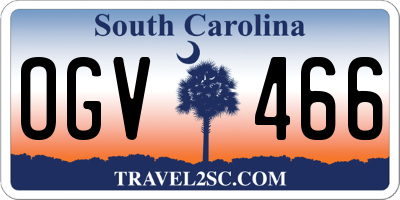SC license plate OGV466