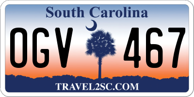 SC license plate OGV467