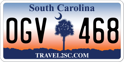 SC license plate OGV468