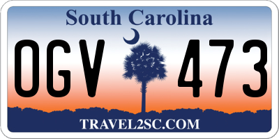 SC license plate OGV473