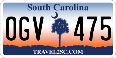 SC license plate OGV475
