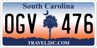 SC license plate OGV476