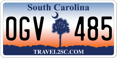 SC license plate OGV485