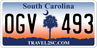 SC license plate OGV493